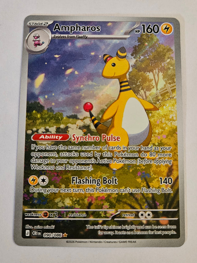 2026 Pokémon Chaos Rising Ampharos 090/086 – Illustration Rare