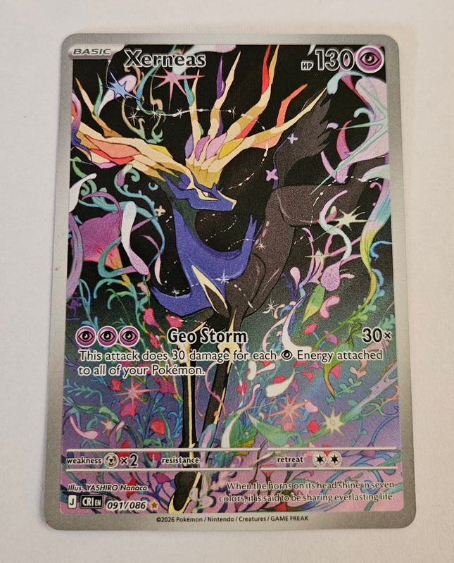 2026 Pokémon Chaos Rising Xerneas 091/086 – Illustration Rare