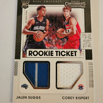 2021-22 Panini Contenders Jalen Suggs / Corey Kispert – Rookie Ticket Dual Swatches #RT2-ZAG