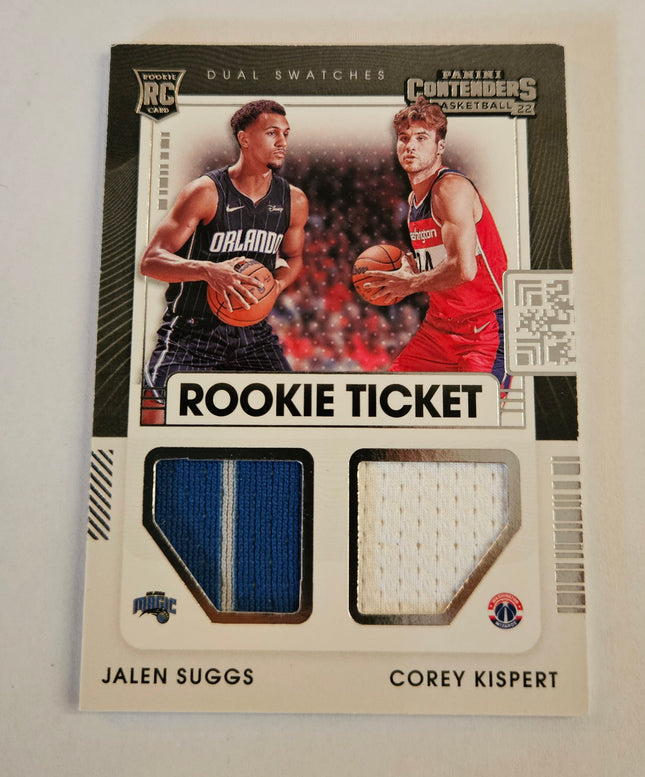 2021-22 Panini Contenders Jalen Suggs / Corey Kispert – Rookie Ticket Dual Swatches #RT2-ZAG