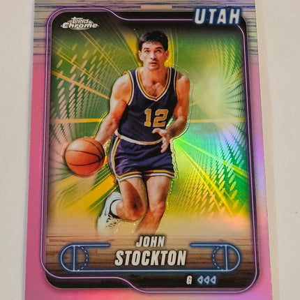 2024-25 Topps Chrome John Stockton #46 – Pink Refractor