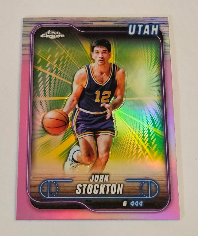 2024-25 Topps Chrome John Stockton #46 – Pink Refractor