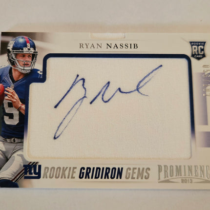 2013 Panini Prominence Ryan Nassib Rookie Gridiron Gems Auto #180 /102