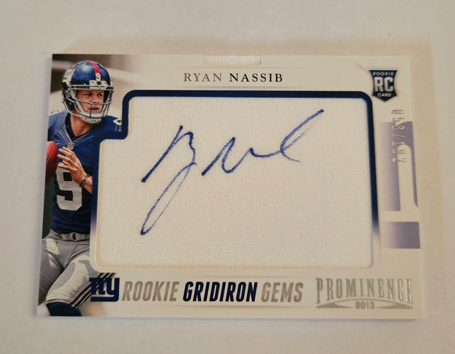 2013 Panini Prominence Ryan Nassib Rookie Gridiron Gems Auto #180 /102