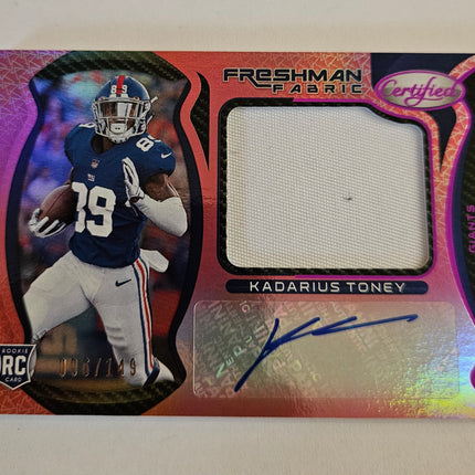 2021 Panini Certified Kadarius Toney Freshman Fabric RPA #212 /149