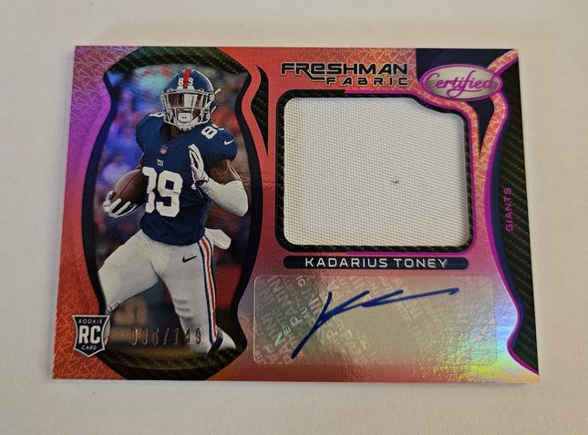 2021 Panini Certified Kadarius Toney Freshman Fabric RPA #212 /149