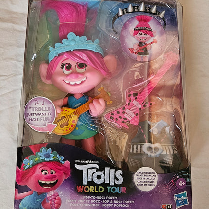 DreamWorks Trolls World Tour Pop-to-Rock Poppy Singing Doll