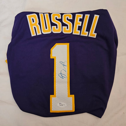 D'Angelo Russell Signed Los Angeles Lakers-Style Jersey #1 – JSA