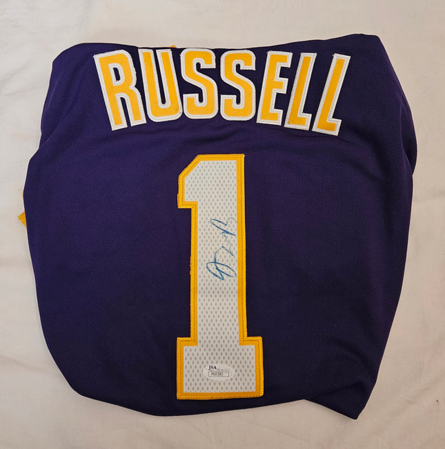 D'Angelo Russell Signed Los Angeles Lakers-Style Jersey #1 – JSA