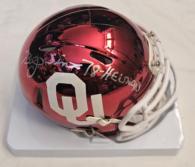 Billy Sims Signed Oklahoma Sooners Mini Helmet – 78 Heisman – Beckett