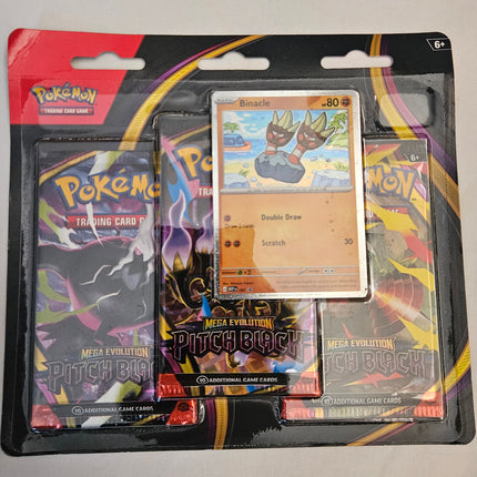 Pokémon TCG Mega Evolution Pitch Black 3-Pack Blister – Binacle Promo