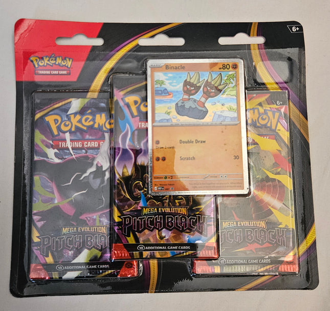 Pokémon TCG Mega Evolution Pitch Black 3-Pack Blister – Binacle Promo