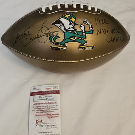 Lou Holtz Signed Notre Dame Football – 1988 National Champs – JSA Witness