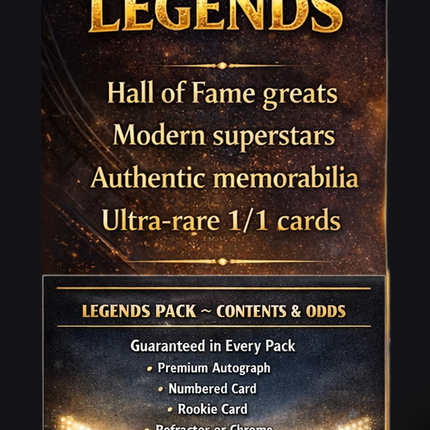 Ripopolis Legends Pack — Premium Autograph Baseball Pack — 10 Cards